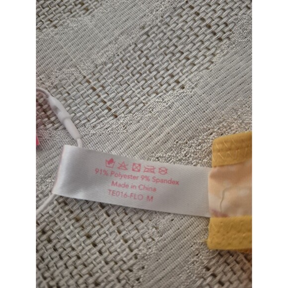 MENTIONABLES x Karlie Rae Lang Teddy Bodysuit Size Medium Yellow Floral Ruffle - Picture 5 of 7